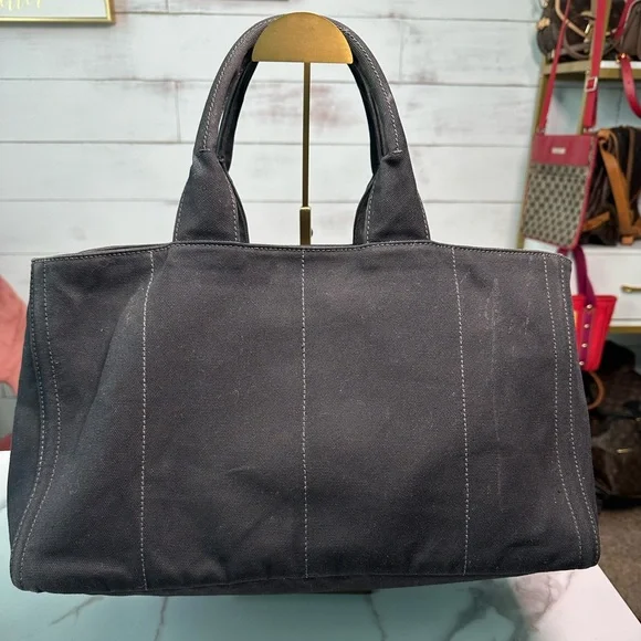 SOLD ❌❌❌Prada Crystal Studded Canapa Tote Bag - Picture 7 of 13